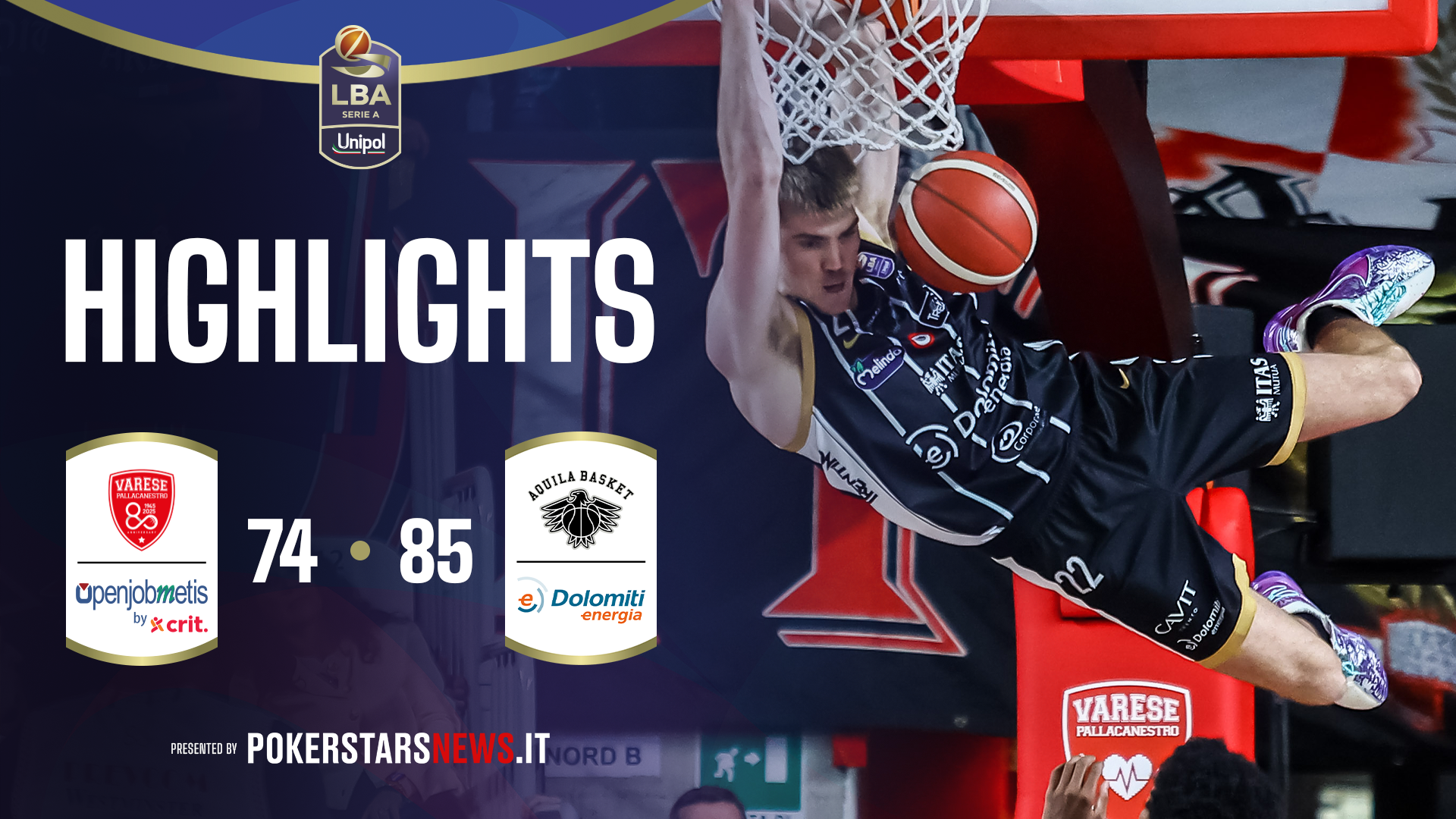 Openjobmetis Varese - Dolomiti Energia Trentino | PokerstarsNews Highlights Serie A Unipol 2025/2026