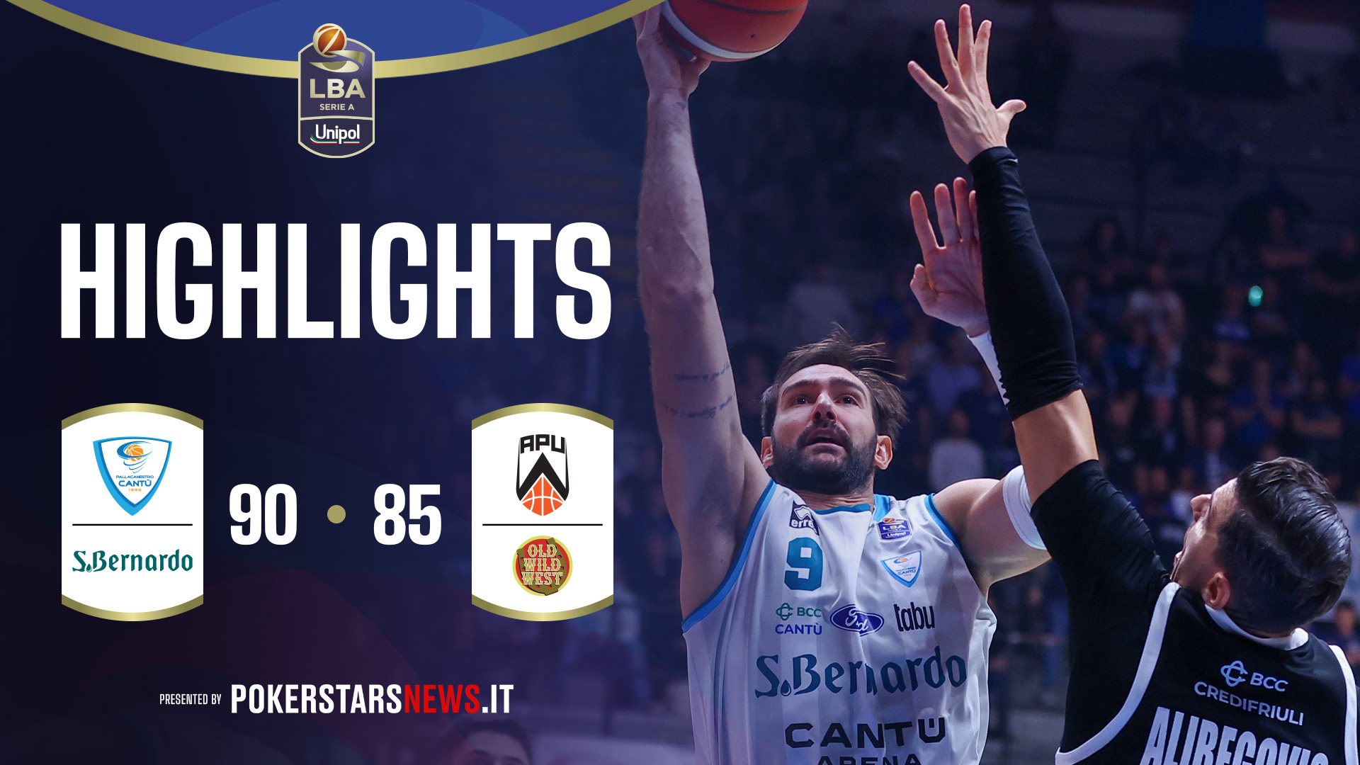 immagine - Acqua S.Bernardo Cantù - Apu Old Wild West Udine | PokerstarsNews Highlights Serie A Unipol 2025/2026