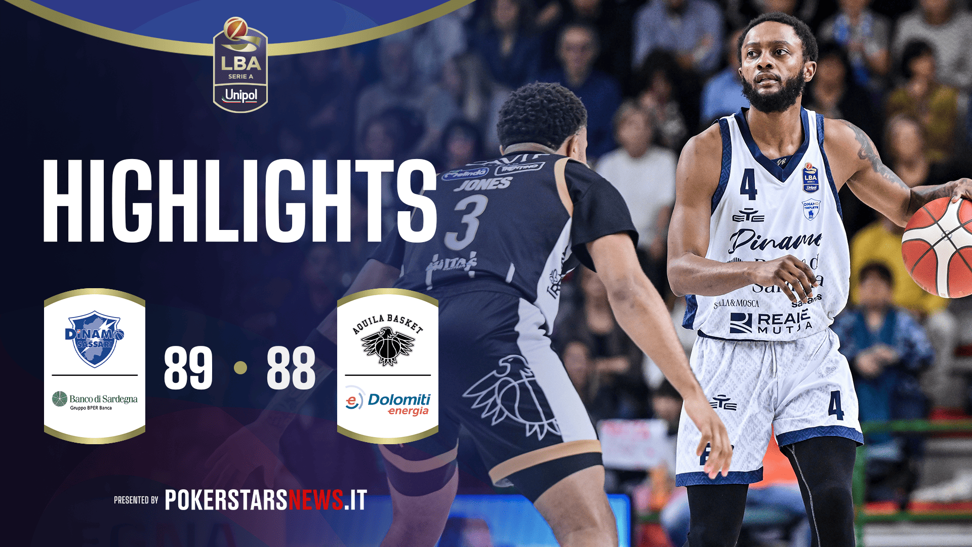 immagine - Banco di Sardegna Sassari - Dolomiti Energia Trentino  | PokerstarsNews Highlights Serie A Unipol 2025/2026